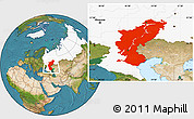 Satellite Location Map of Volga, highlighted country