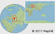 Savanna Style Location Map of Volga, within the entire country