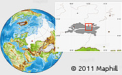Physical Location Map of Elabuga, highlighted country, highlighted parent region