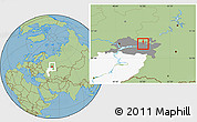 Savanna Style Location Map of Elabuga, highlighted parent region, highlighted grandparent region