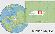 Savanna Style Location Map of Elabuga, highlighted parent region