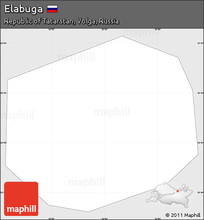 Silver Style Simple Map of Elabuga