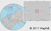 Gray Location Map of Kazan