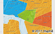 Physical Map of Kazan, political outside