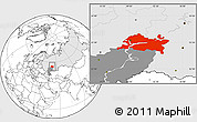 Blank Location Map of Republic of Tatarstan, highlighted country, highlighted parent region