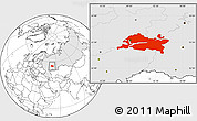 Blank Location Map of Republic of Tatarstan, highlighted country