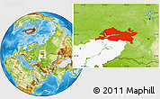 Physical Location Map of Republic of Tatarstan, highlighted parent region