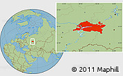 Savanna Style Location Map of Republic of Tatarstan