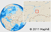 Shaded Relief Location Map of Samara