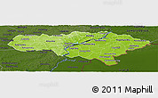 Physical Panoramic Map of Saratov Oblast, darken
