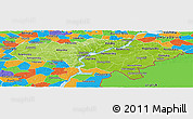 Physical Panoramic Map of Saratov Oblast, political outside
