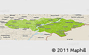 Physical Panoramic Map of Saratov Oblast, shaded relief outside