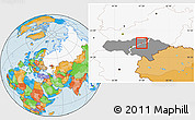Political Location Map of Volsk, highlighted country, highlighted parent region