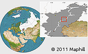 Satellite Location Map of Volsk, highlighted country, highlighted grandparent region