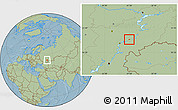 Savanna Style Location Map of Volsk, hill shading