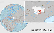 Gray Location Map of Volgograd, highlighted parent region, hill shading