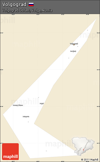 Classic Style Simple Map of Volgograd, single color outside