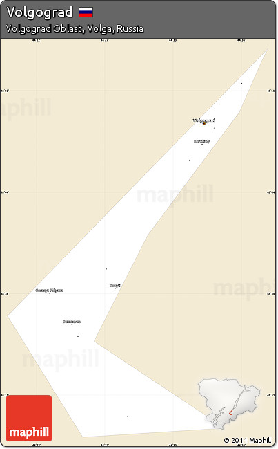 Classic Style Simple Map of Volgograd, single color outside