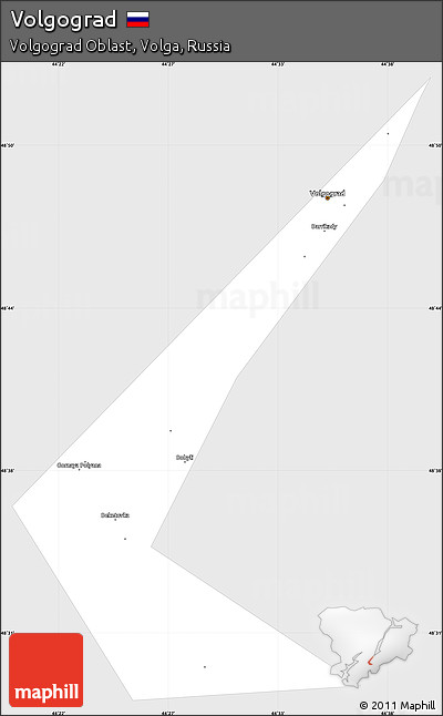 Silver Style Simple Map of Volgograd, single color outside