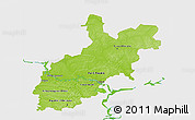 Physical 3D Map of Volgo-Vyatka, single color outside