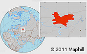 Gray Location Map of Kirov Oblast