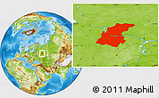 Physical Location Map of Nizhny Novgorod Oblast
