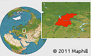 Satellite Location Map of Nizhny Novgorod Oblast