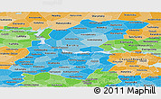 Political Shades Panoramic Map of Nizhny Novgorod Oblast