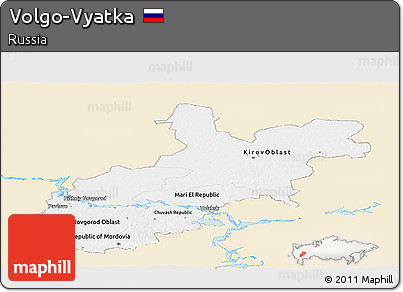 Classic Style Panoramic Map of Volgo-Vyatka, single color outside