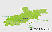 Physical Panoramic Map of Volgo-Vyatka, single color outside