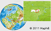 Physical Location Map of Saransk, highlighted parent region