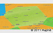 Physical Panoramic Map of Pankrushykhinskiy, political outside