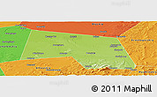 Physical Panoramic Map of Sovetskiy, political outside