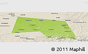 Physical Panoramic Map of Sovetskiy, shaded relief outside