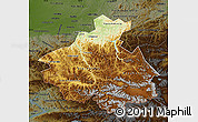 Physical Map of Altai Republic, darken