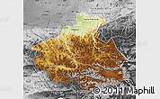 Physical Map of Altai Republic, desaturated