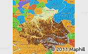 Physical Map of Altai Republic, political outside