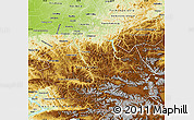 Physical Map of Altai Republic