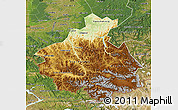 Physical Map of Altai Republic, satellite outside