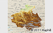 Physical Map of Altai Republic, shaded relief outside
