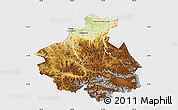Physical Map of Altai Republic, single color outside