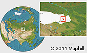 Satellite Location Map of Novosibirsk, highlighted parent region