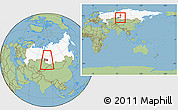 Savanna Style Location Map of Novosibirsk, highlighted country, highlighted parent region, within the entire country