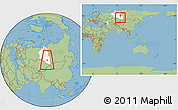 Savanna Style Location Map of Novosibirsk, highlighted grandparent region, within the entire country
