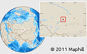 Shaded Relief Location Map of Novosibirsk