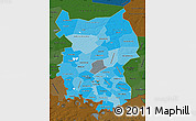 Political Shades Map of Omsk Oblast, darken
