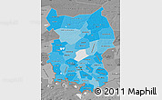 Political Shades Map of Omsk Oblast, desaturated