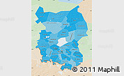Political Shades Map of Omsk Oblast, lighten