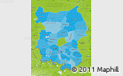 Political Shades Map of Omsk Oblast, physical outside