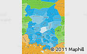 Political Shades Map of Omsk Oblast